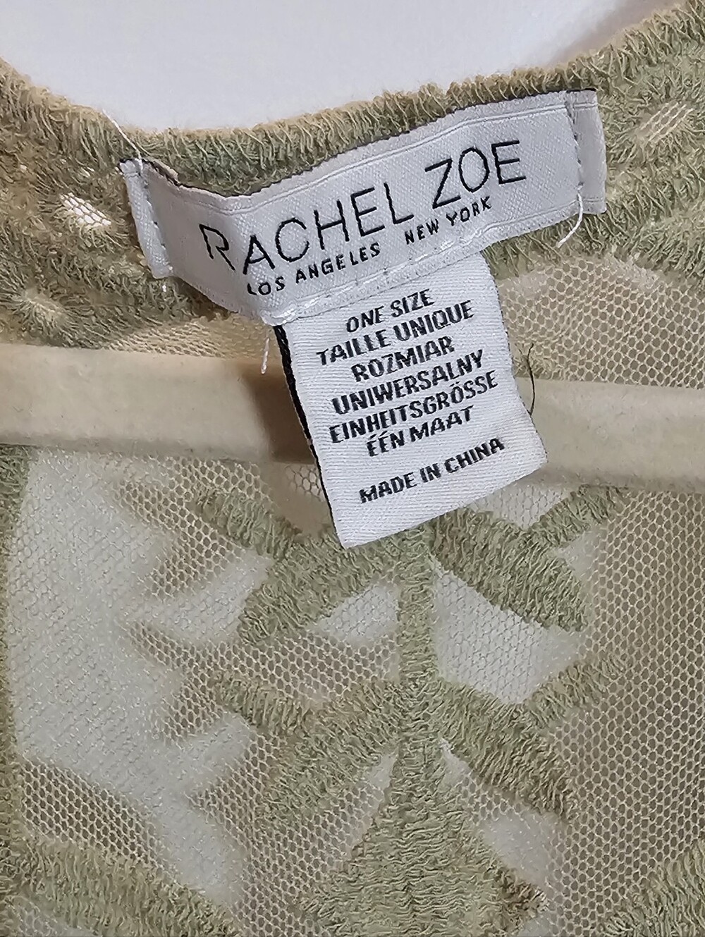 Rachel Zoe - Sheer Olive Green Embroidered Lace Duster - Picture 3 of 3